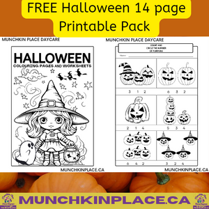 FREE 14 Page Halloween Colouring Page and Worksheet Pack Printable