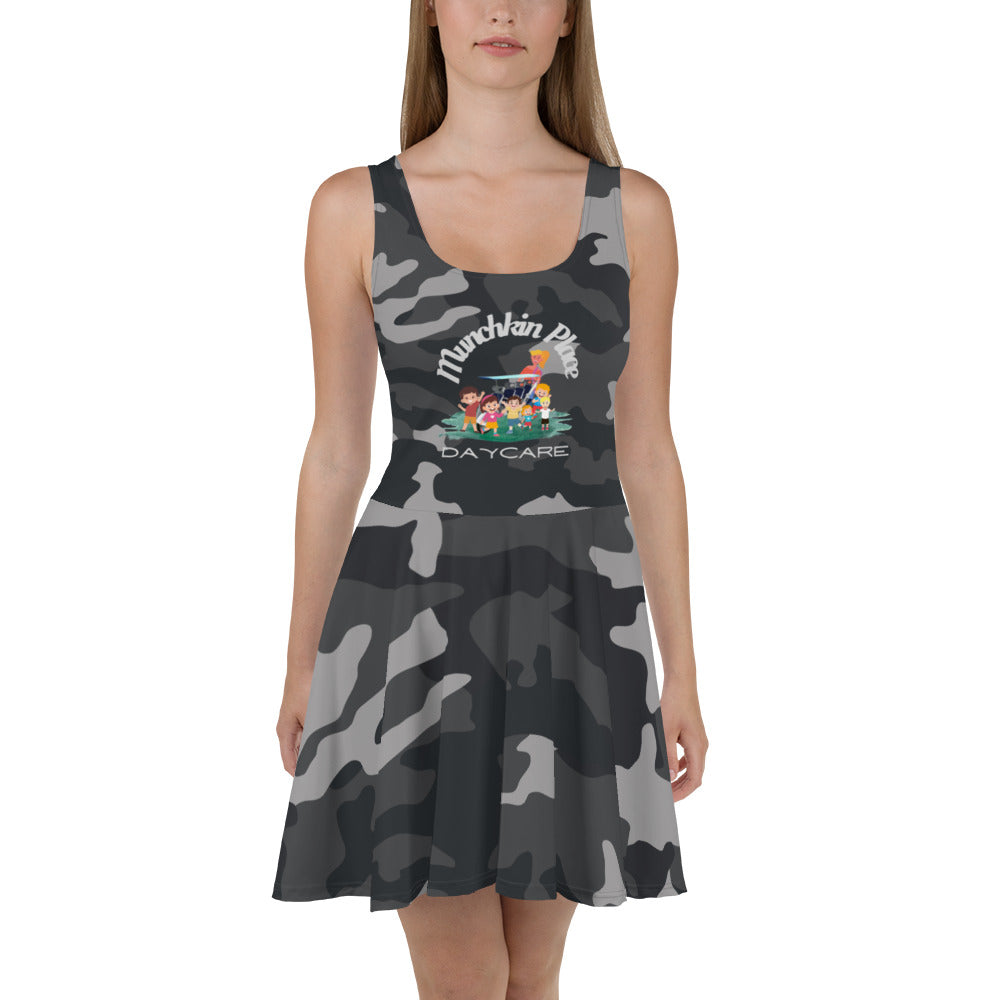 Munchkin Place Black Camo Skater Dress