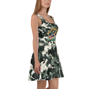 Munchkin Place Green Camo Skater Dress