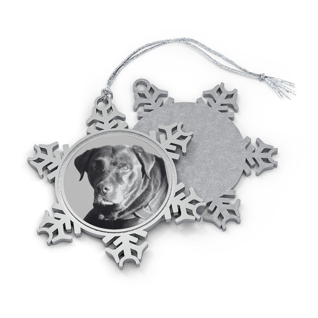 Custom Photo Pewter Snowflake Ornament