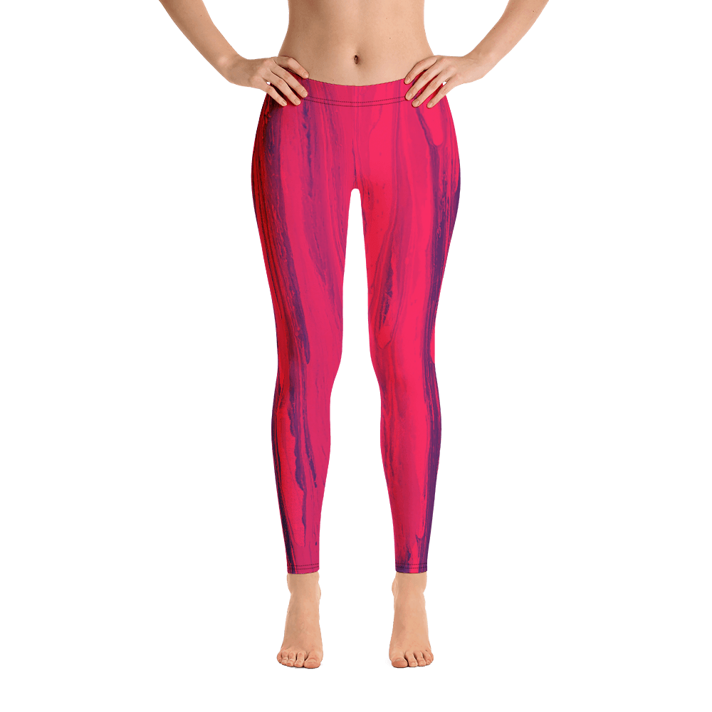 Pink Striped Leggings Pig, Halloween Leggings for Teens and Women