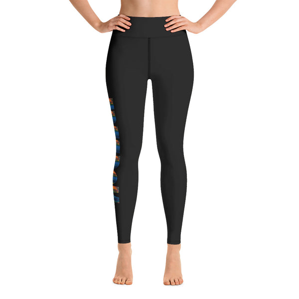 Orange and White Checkerboard Leggings, Women's Workout Pants for
