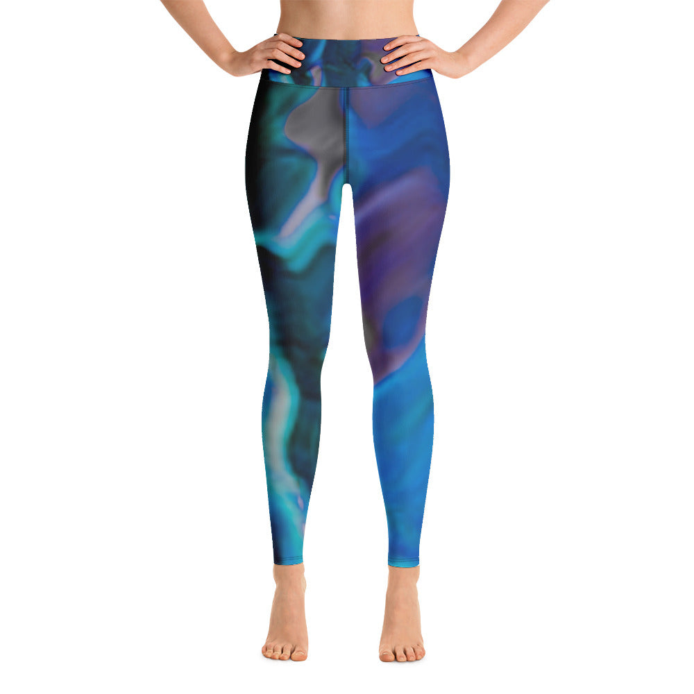 Super Soft Yoga Leggings - Blue Multi Speckle Print, Women's Leggings